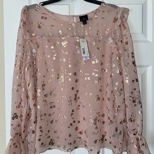 NWT Worthington Pink & Floral Blouse